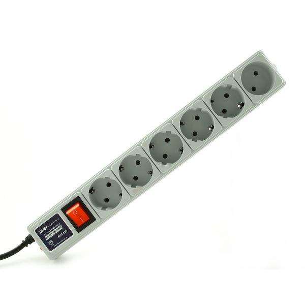 Сетевой фильтр POWERCUBE B SPG(5+1)-B-10, 5+1 роз., 3.0м, grey